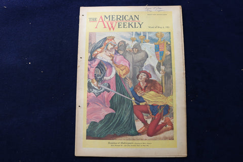 1951 MAY 6 AMERICAN WEEKLY MAGAZINE - BEAUTIES OF SHAKESPEARE COVER - E 22669