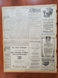 1921 FEBRUARY 16 NEW YORK TIMES - CARUSO WORSENS, OXYGEN IS GIVEN - NT 8125