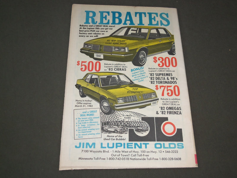 1982 FEB 28 - MAR 6 MINNEAPOLIS STAR TRIBUNE MAGAZINE - DAVID LETTERMAN -SP 9783