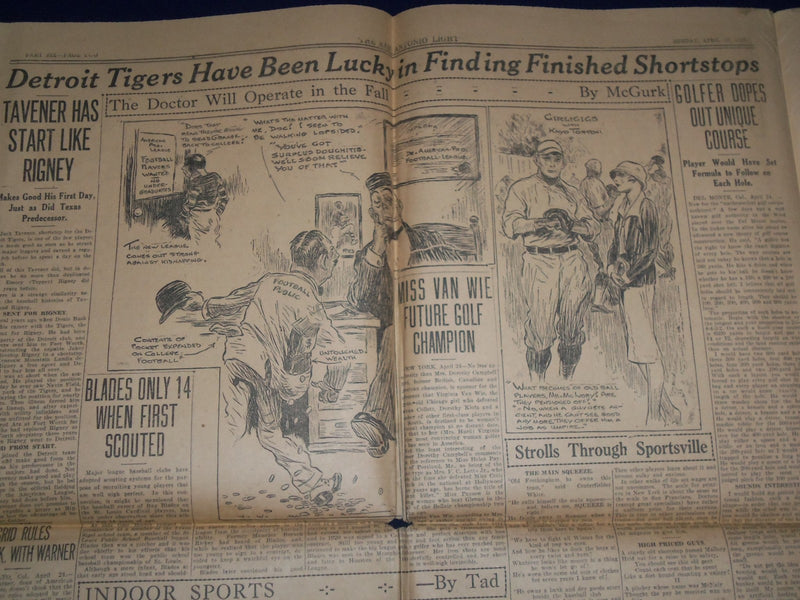 1926 APRIL 25 SAN ANTONIO SUNDAY LIGHT SPORT SECTION - TEXAN HAILED - NP 972B