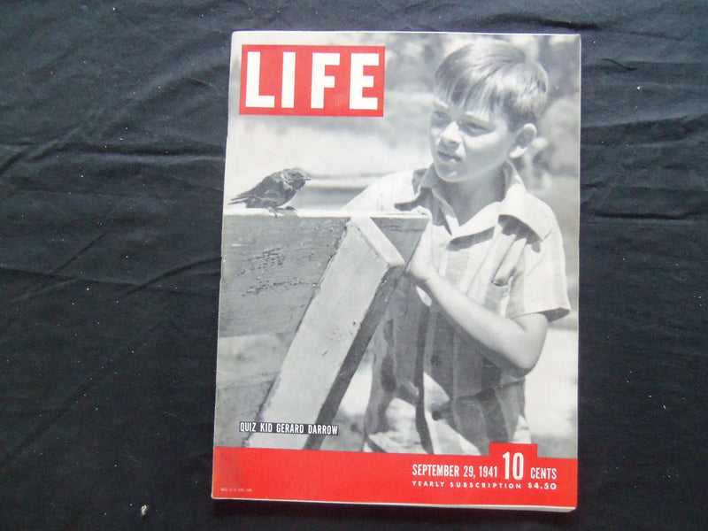 1941 SEPTEMBER 29 LIFE MAGAZINE - RADIO'S QUIZ KID GERALD DARROW - L 254