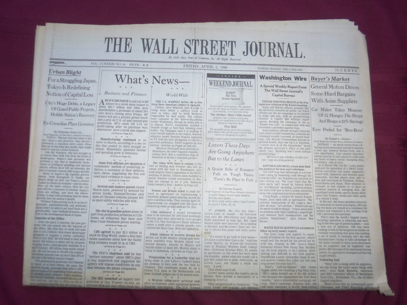 1999 APRIL 2 THE WALL STREET JOURNAL - GM DRIVES HARD BARGAINS WITH ASIA - WJ 17