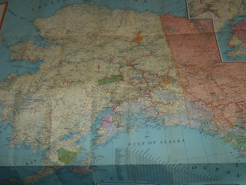 1950'S KROLL'S MAP OF ALASKA - FOLD-OUT - J 8555