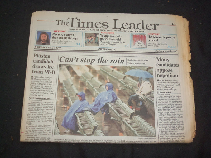 1997 APR 24 WILKES-BARRE TIMES LEADER -MANY CANDIDATES OPPOSE NEPOTISM - NP 7735
