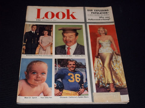 1951 OCTOBER 23 LOOK MAGAZINE - PRINCE PHILIP & ELIZABETH FRONT COVER - E 20327