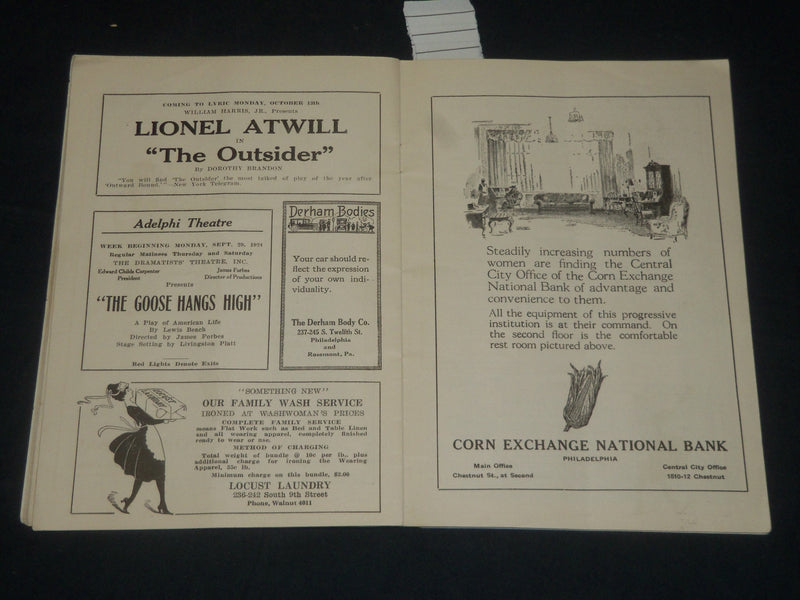 1924 SHUBERT PLAYBILL - PHILADELPHA - DONALD MEEK - J 5695