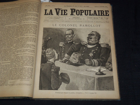 1884 JAN-MAR LA VIE POPULAIRE MAGAZINE BOUND VOLUME #1- EMILE ZOLA - KD 7462C