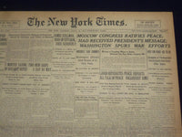 1918 MARCH 16 NEW YORK TIMES - MOSCOW CONGRESS RATIFIES PEACE - NT 8152