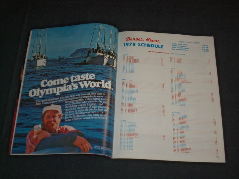 1978 DENVER BEARS PROGRAM - AMERICAN ASSOCIATION - J 3880