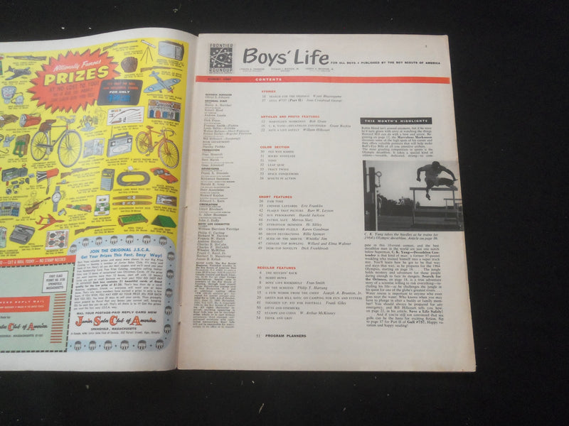 1964 AUGUST BOYS' LIFE MAGAZINE - UNDERWATER DIVER AND FISH COVER - ST 3770Z