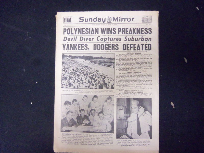 1945 JUNE 17 NEW YORK SUNDAY MIRROR - YANKS STORM 3 OKINAWA HILLS - NP 2270