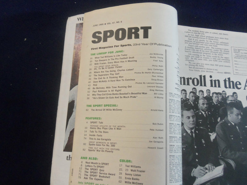 1969 JUNE SPORT MAGAZINE - WHAT TED WILLIAMS IS LIKE TODAY - ST 7254