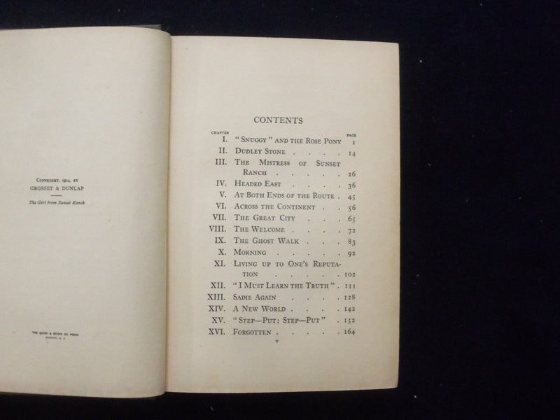 1914 THE GIRL FROM SUNSET RANCH HARDCOVER BOOK BY AMY BELL MARLOWE - KD 8413