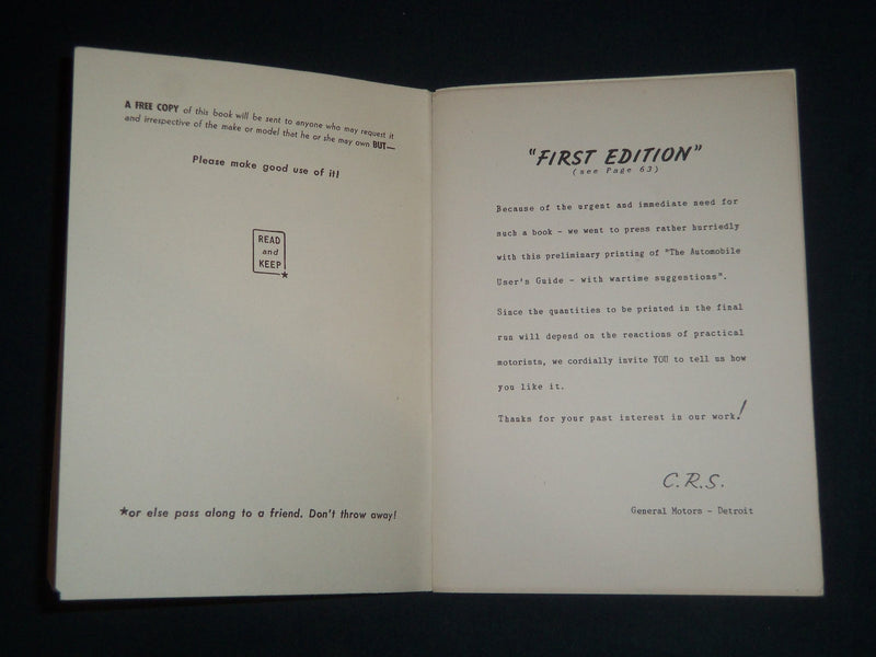 1940'S THE AUTOMOBILE USER'S GUIDE - GENERAL MOTORS - J 3986