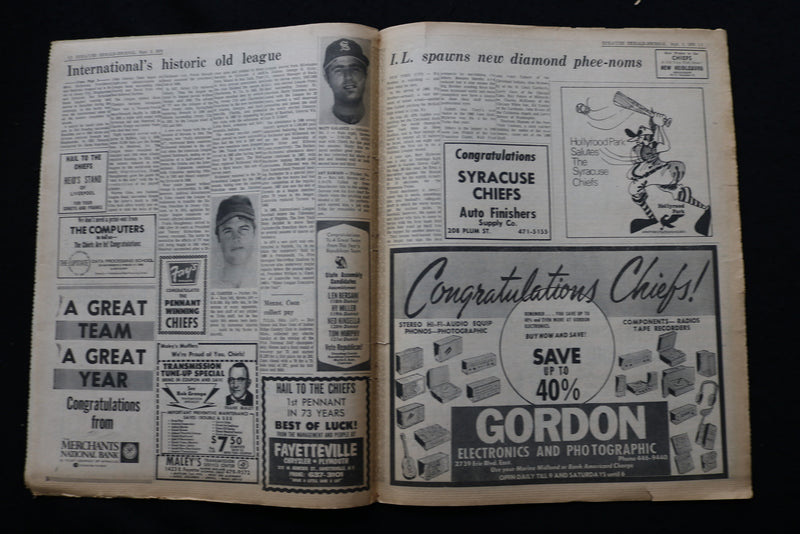 1970 SEPTEMBER 3 SYRACUSE HERALD-JOURNAL NEWSPAPER SPORTS SECTION - NP 8929