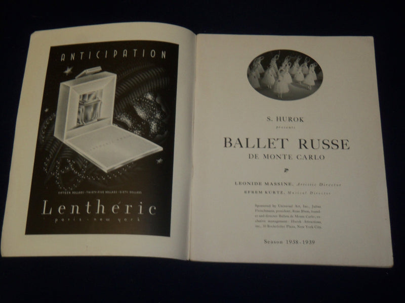 1938-1939 BALLET RUSSE DE MONTE CARLO PROGRAM - GREAT PHOTOS - B 6539