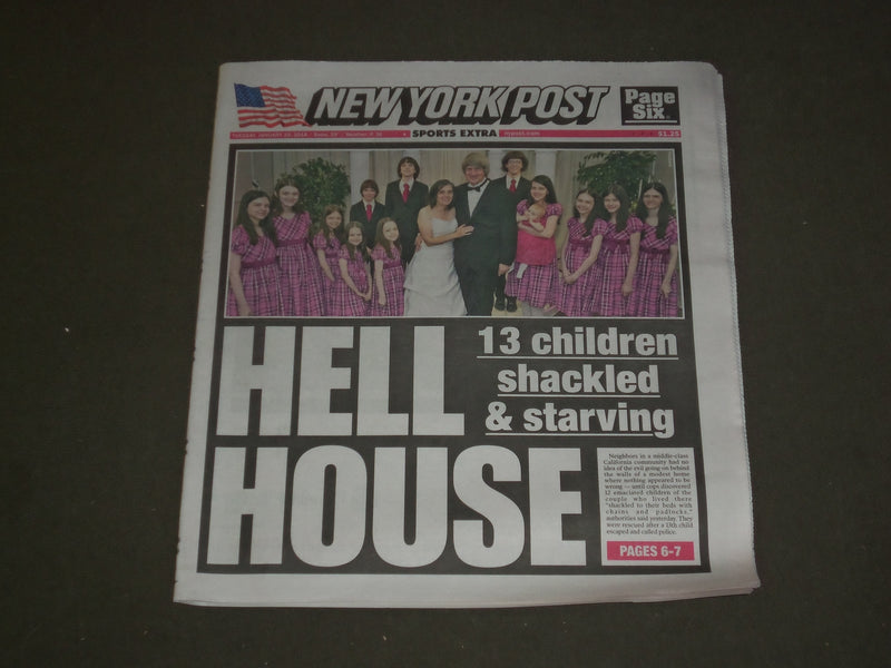 2018 JANUARY 16 NEW YORK POST NEWSPAPER-TURPINS -13 CHILDREN SHACKLED & STARVING