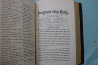 1877-1890 PENNSYLVANIA COLLEGE MONTHLY BOUND VOLUMES - LOT OF 7 - KD 9561