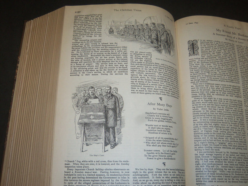 1893 JAN-JUNE THE CHRISTIAN UNION MAGAZINE BOUND VOLUME - NICE ILLUS - R 633