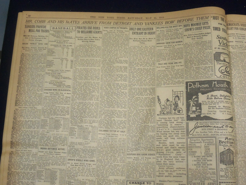 1918 MAY 11 NEW YORK TIMES - BRITISH SINK CRUISER AT OSTEND - NT 8178