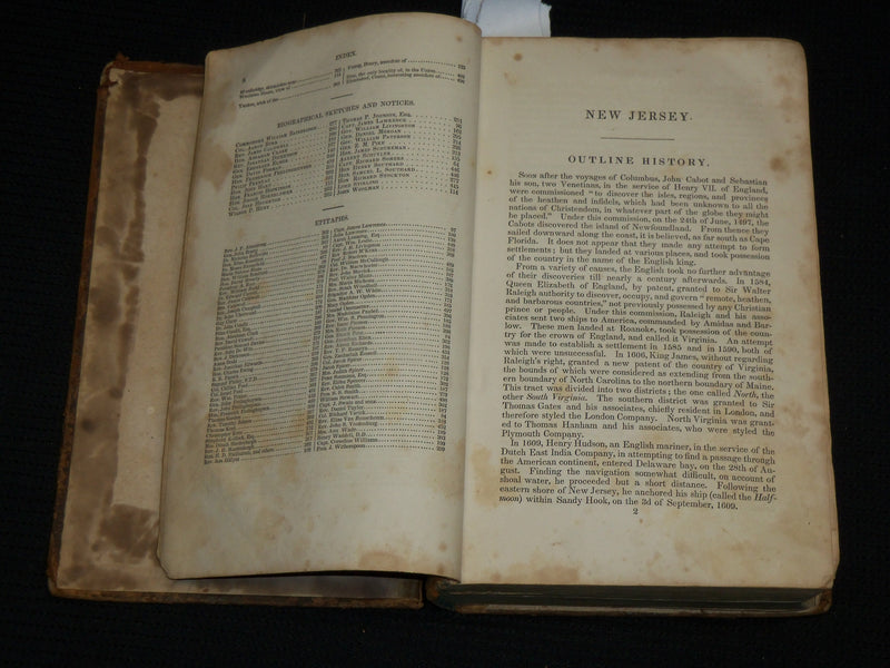 1844 HISTORICAL COLLECTIONS OF THE STATE OF NEW JERSEY BY JOHN BARBER - KD 7355