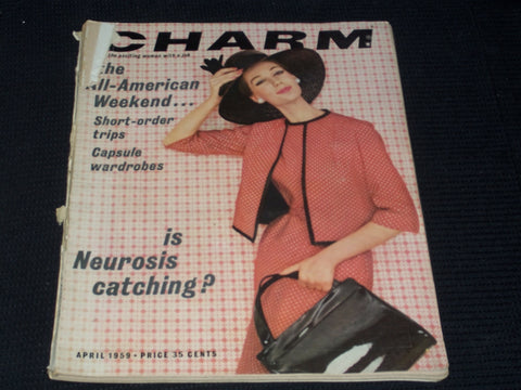 1959 APRIL CHARM MAGAZINE VERY NICE FASHION FRONT COVER & CONTENT - E 2077