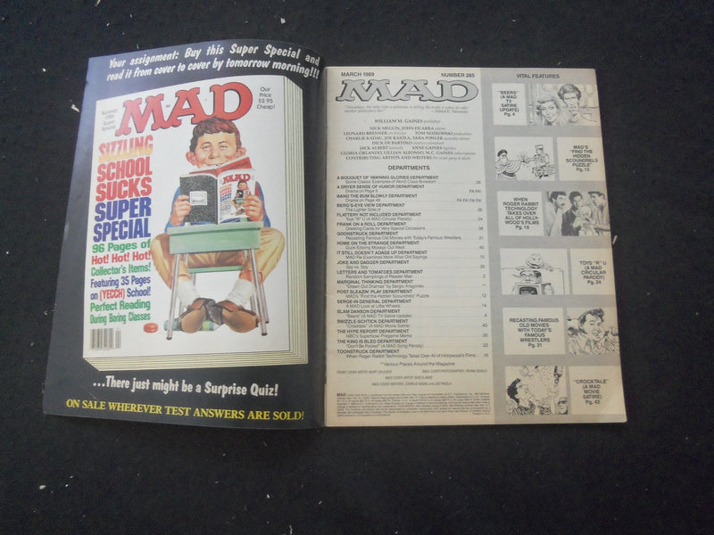 1989 MARCH MAD MAGAZINE - ILLUSTRATED COVER AND STORIES - SP 961P