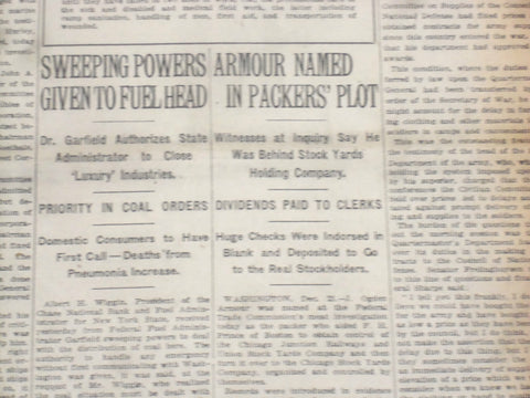 1917 DECEMBER 22 NEW YORK TIMES - ARMOUR NAMED IN PACKERS PLOT - NT 8270