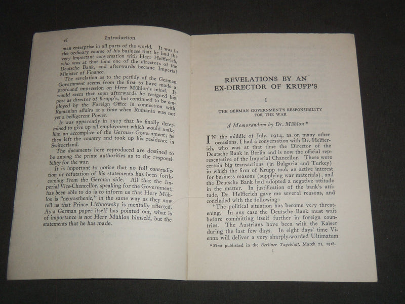 1920'S REVELATIONS BY AN EX-DIRECTOR OF KRUPP'S BOOK - DR. MUHLON'S - J 7215