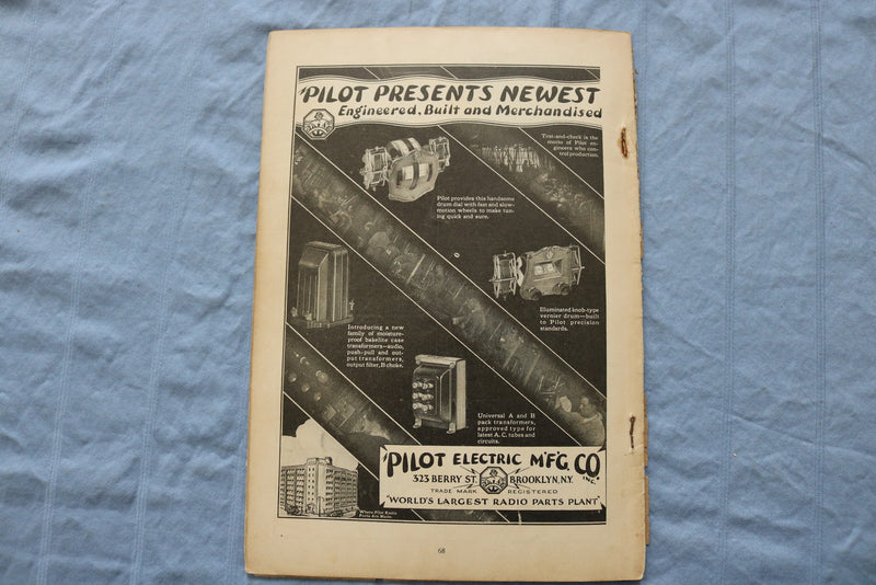 1928 SEPTEMBER RADIO DESIGN SOFTCOVER HANDBOOK -PILOT TELEVISION RECEIVER- K 312