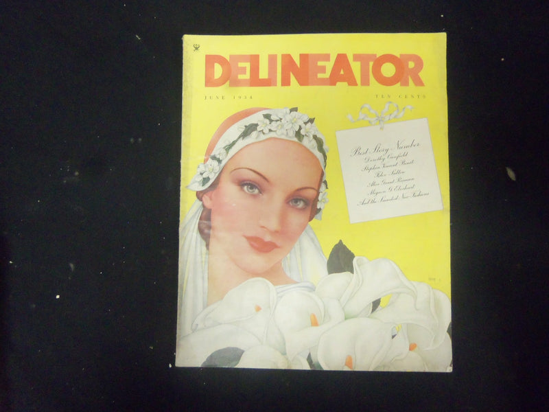 1934 JUNE DELINEATOR MAGAZINE - GREAT COVER, STORIES AND ADS - ST 3782