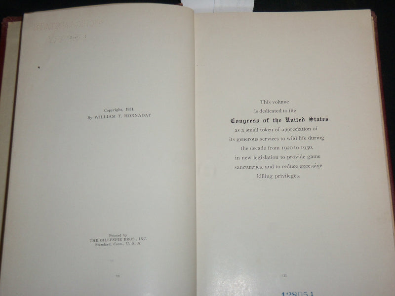 1931 THIRTY YEARS WAR FOR WILD LIFE BOOK BY WILLIAM HORNADAY - KD 6679