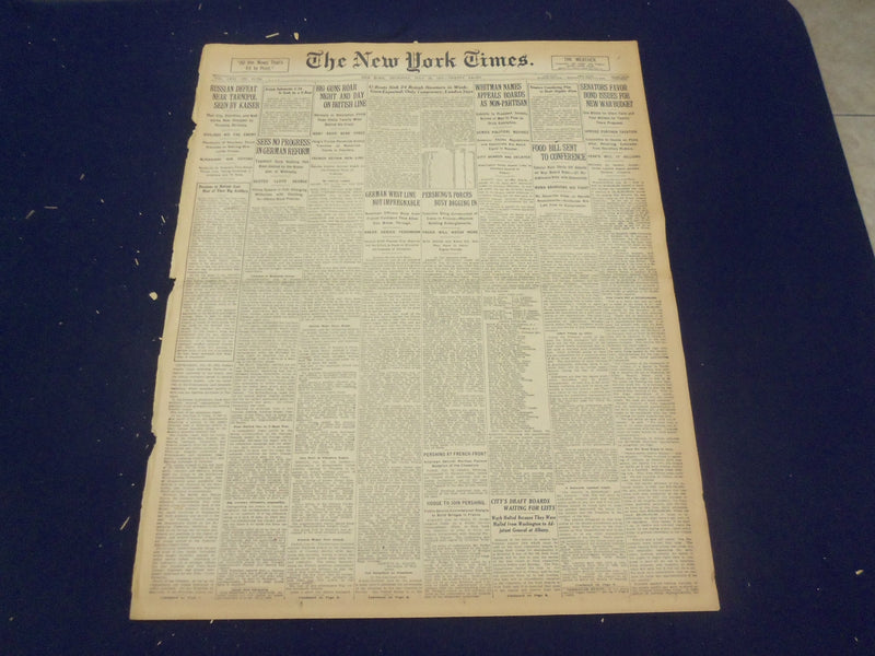 1917 JULY 26 NEW YORK TIMES - PERSHING FORCES BUSY DIGGING IN - NT 9312