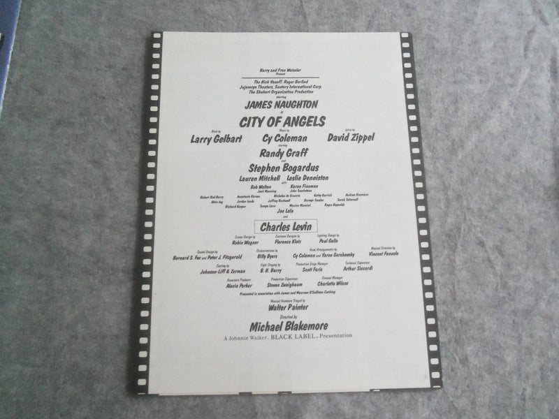 1991 CITY OF ANGELS BROADWAY PROGRAM - JAMES NAUGHTON - J 7682