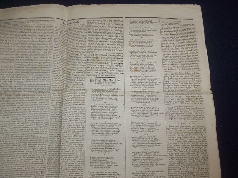 1848 SEPTEMBER 2 MASSACHUSETTS PLOUGHMAN NEWSPAPER - JOHN G. SAXE - NP 5154