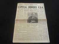 1945 APRIL 14 CHICAGO DAILY NEWS NEWSPAPER - CAPITAL HONORS F.D.R. - NP 5791