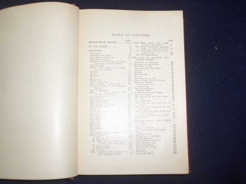 1899 ALFRED LORD TENNYSON - POETIC AND DRAMATIC WORKS HARDCOVER BOOK - KD 9169