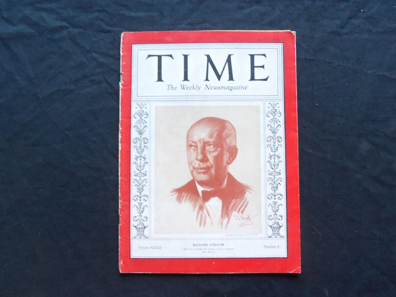 1938 JULY 25 TIME MAGAZINE - RICHARD STRAUSS - T 621