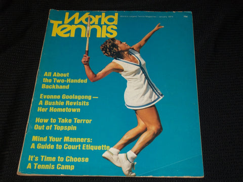 1974 JANUARY WORLD TENNIS MAGAZINE - EVONNE GOOLAGONG FRONT COVER - E 5398