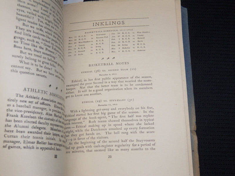 1911 NOVEMBER INKLINGS ETHICAL CULTURE HIGH SCHOOL MAGAZINE - NEW YORK - K 544