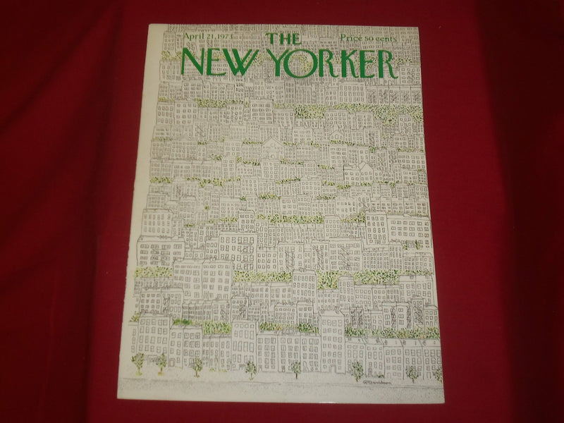 1973 APRIL 21 NEW YORKER MAGAZINE FRONT COVER ONLY - GREAT ART FOR FRAMING