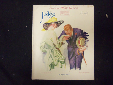 1919 MAY 10 JUDGE MAGAZINE - NICE ILLUSTRATIONS, STORIES AND ADS - ST 3838