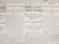 1920 APRIL 1 NEW YORK TIMES - CROKER ESTATE TIED UP IN FLORIDA - NT 8277