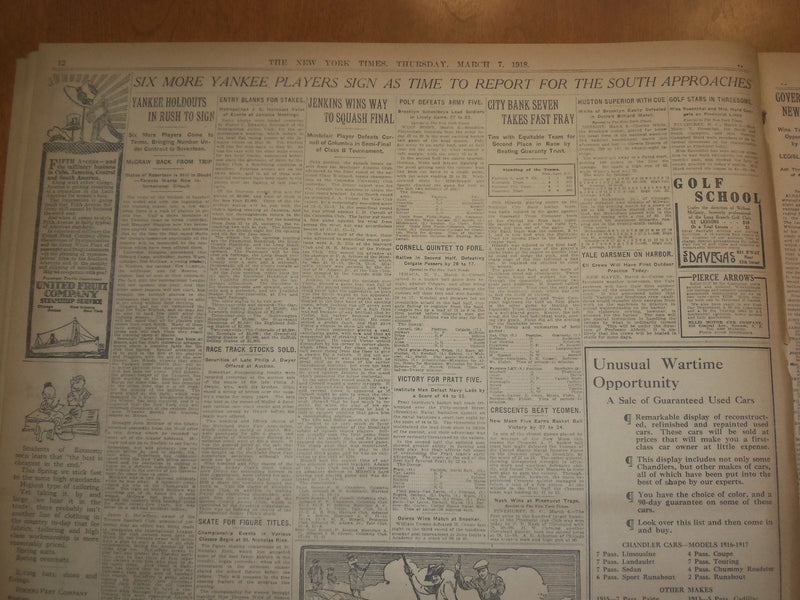 1918 MARCH 7 NEW YORK TIMES - PERSHING'S MEN ON A NEW FRONT - NT 8144