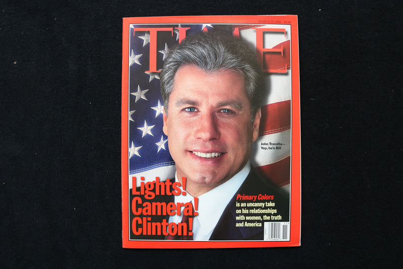 1998 MARCH 16 TIME MAGAZINE - JOHN TRAVOLTA AS BILL CLINTON COVER - E 24408