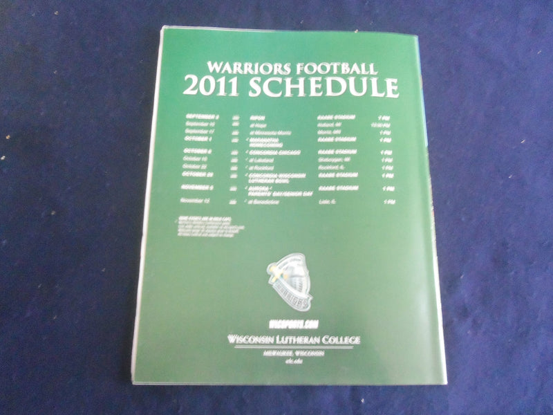 2011 NOV 5 FOOTBALL PROGRAM - AURORA UNIV VS WISCONSIN LUTHERAN COLL - SP 1217Z