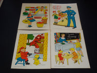 1958 HAYES COMMUNITY HELPERS IN COLOR - 12 CARDBOARD ILLUSTRATIONS - O 2351H