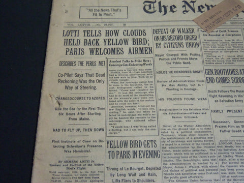 1929 JUNE 17 NEW YORK TIMES - LOTTI TELLS HOW CLOUDS HELD BACK BIRD - NT 6871