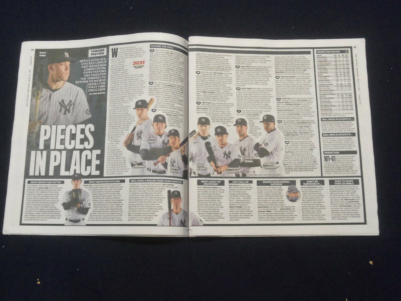 2021 MARCH 31 NEW YORK POST NEWSPAPER - BASEBALL PREVIEW SECTION - METS- YANKEES