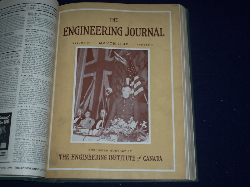 1942 THE ENGINEERING JOURNAL BOUND VOLUME NO. 25 - NICE ADS + COVERS - KD 1405